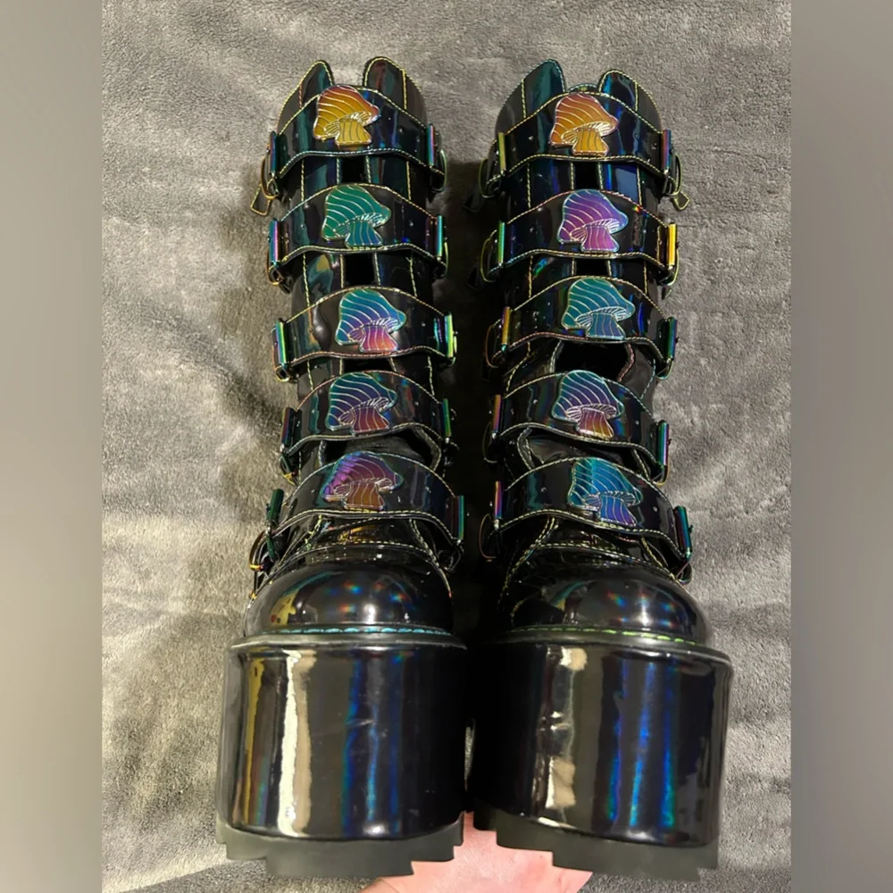 YRU Dune Mushroom Holographic Platform Boots Size 9 - Picture 2 of 9